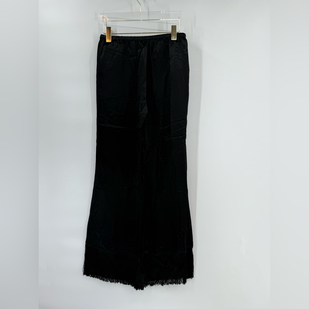 Etro Black Stain Fringe Pants Size 38 -4